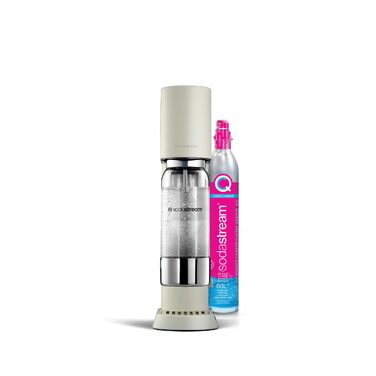 Сифон для газування води SodaStream ENSO з пляшкою 1л та вуглекислотним циліндром CO2, пісочно-білий