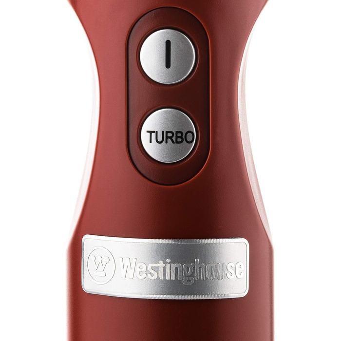 Ретро блендер Westinghouse, 600 Вт, 4 швидкості, турборежим, нержавіюча сталь, ергономічна ручка, знімна ніжка, 2-лопатевий ніж, сумка для зберігання, червоний