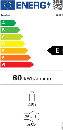 Міні-холодильник Cecotec Bolero CoolMarket TT Origin 45L, ретро, синій, 55 см, клас E, з морозильною камерою та хромованою ручкою