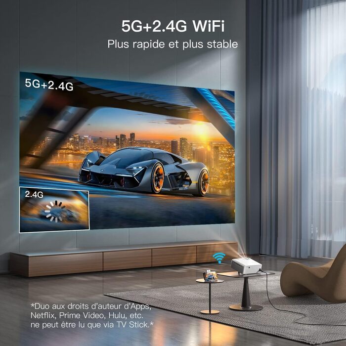 Smart Beamer 4K VISSPL: Проектор для дому та вулиці з Dolby Audio, автофокусом та WiFi 6