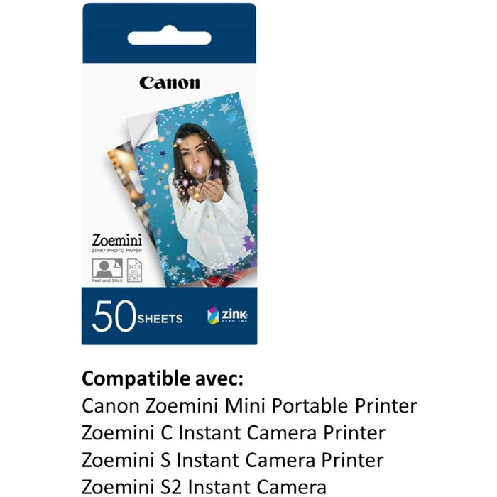 Canon Zoemini 2: Компактний фотодрук - миттєвий друк зі смартфона, Bluetooth 5.0, USB-C, рожеве золото, комплект з папером 50шт