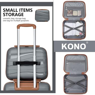 Валіза KONO 55x40x20 см, жорстка оболонка з TSA-замком, ручна поклажа