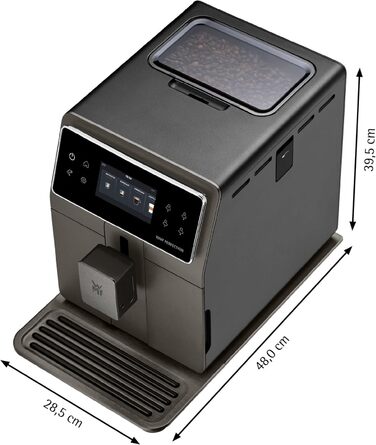 Кавомашина WMF Perfection 780L з молочною системою, 18 напоїв, подвійний термоблок, сталевий млинок, профілі користувачів, резервуар для молока 1 л, сертифікат гігієни TÜV