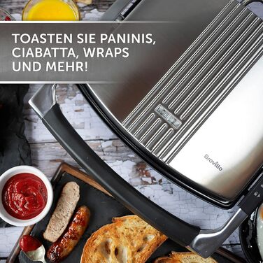 Сендвічниця Breville VST026X для 4 тостів, паніні, нержавіюча сталь, кафе-стиль