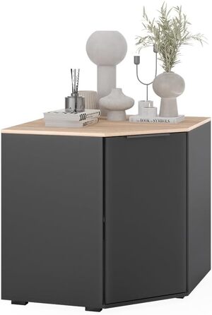 Кутова тумба Vicco Betti, антрацит/сонома, 78x78 см, з дверцятами