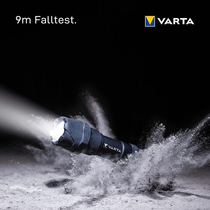 Ліхтарик VARTA Indestructible F20 Pro LED 6 Вт з батарейками AA, водонепроникний, пилозахищений, робочий ліхтар з двома режимами освітлення, надміцний