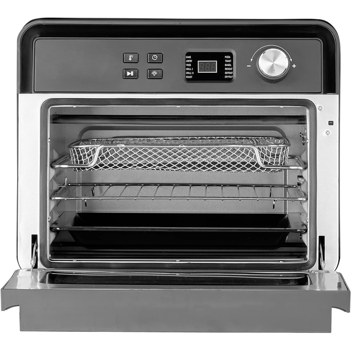 Фритюрниця CASO AirFry Chef 1700 з конвекцією, 1700 Вт, 3 рівні, температура 40-230°C, чорна, без попереднього розігріву