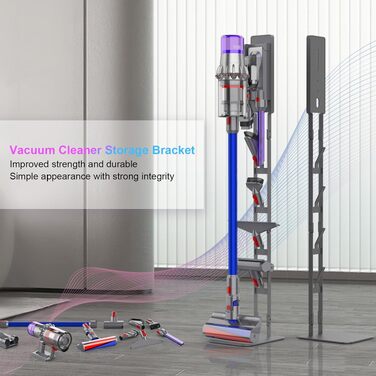 Підставка для пилососа Dyson V15 V12 V11 V10 V8 V7 V6 та серії DC — Стійка для зберігання з вугільцевої сталі з антиковзаючим дизайном