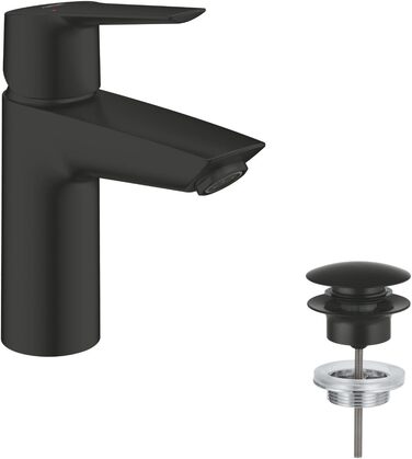 Змішувач для ванної кімнати Grohe Start, економічний, з холодною водою в середній позиції, з висувним зливом, 17 см, хром, 23551002 (Push-Open, економія води)