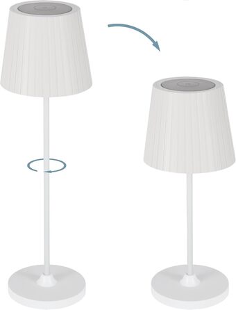 LED настільна лампа EGLO Cabozo для вулиці, торшероподібна, сенсорне керування, диммування, USB-порт, пластик, тепле біле світло, IP44