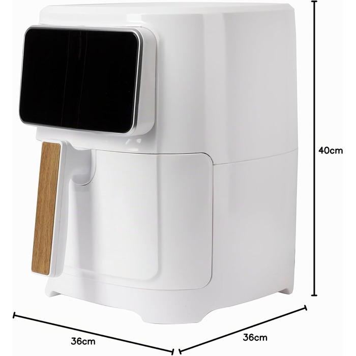 Аерофритюрниця Bergner Naturally 6.9L 1800W з керамічним покриттям, 8 програм, без PFAS, біла
