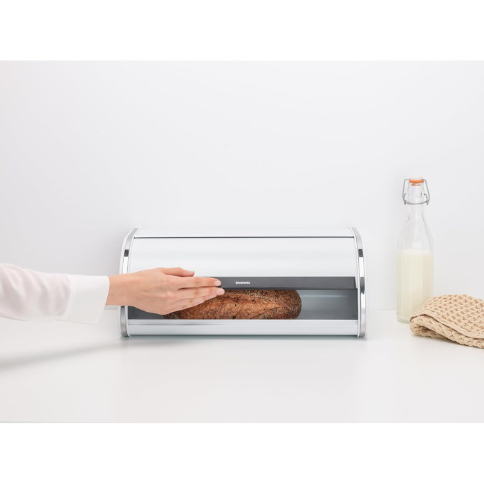 Контейнер для хліба та випічки Brabantia Rollbrotkasten, сталевий, матовий бежевий, великий