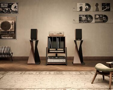 Стіл-полиця FITUEYES DESIGN Eiffel для програвача та вінілових платівок, сучасний елегантний Hi-Fi стелаж