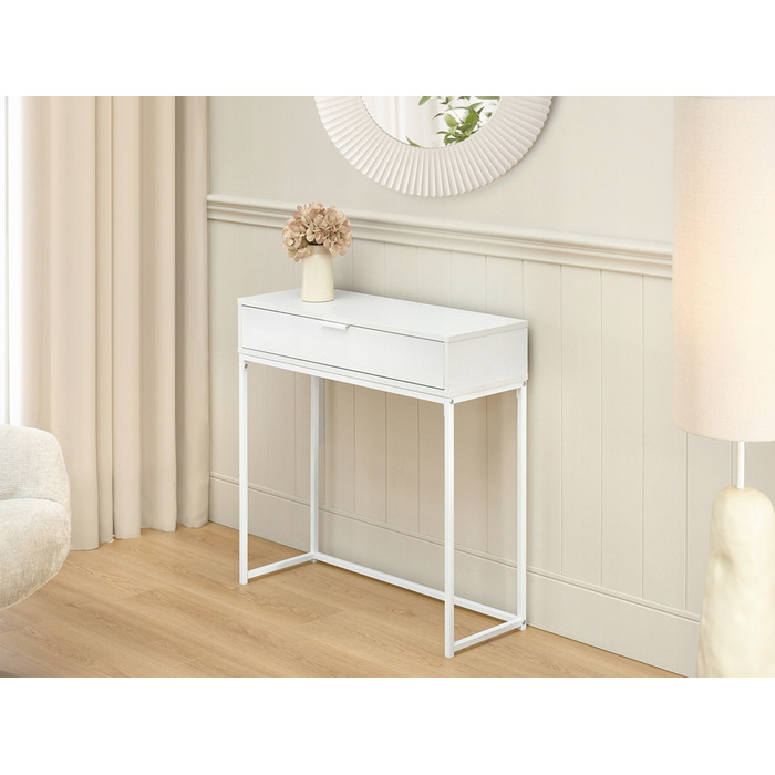 Консоль Mebel-Partner, білий матовий, 80 x 76,5 x 28 см
