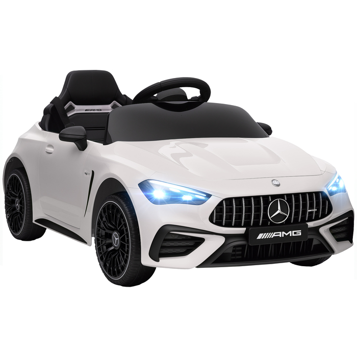 Електромобіль для дітей Kinder, дизайн Mercedes-Benz, двигун 12V, пульт дистанційного керування, світлодіодні фари, музика, для дітей віком 3-6 років, білий
