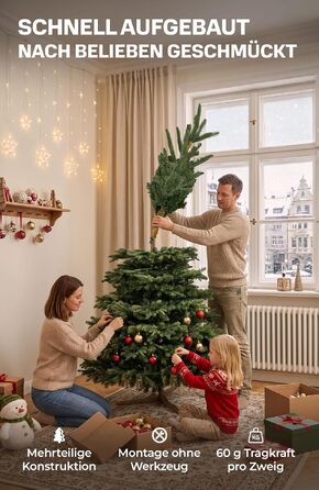 Штучна ялинка 4smile Nordmann (Нордманська ялина), 220 см, стандартна, без гірлянди