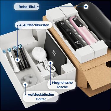 Електрична зубна щітка Oral-B iO Series 6, набір з 2 шт (Black Lava / Pink Sand), для глибокого та делікатного очищення