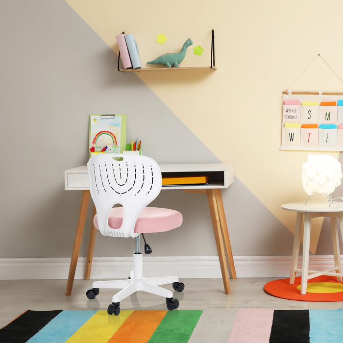 Дитяче офісне крісло KIDDY TOP W, оббивка тканина, рожеве