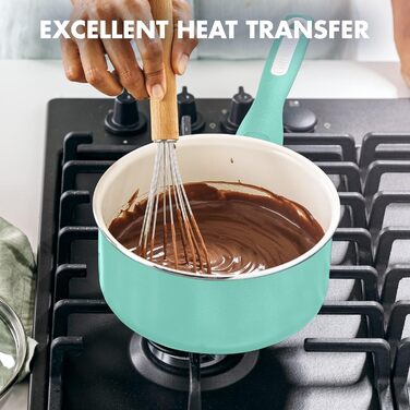 Каструля GreenPan Rio 2 л з кришкою, керамічне антипригарне покриття, без PFAS, бірюзова, підходить для посудомийної машини
