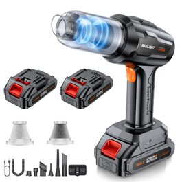 Акумуляторний ручний пилосос SEALIGHT Mini для авто та дому, 35000Па, безщітковий двигун, 60 хв роботи, 2 змінні батареї, Midnight Black