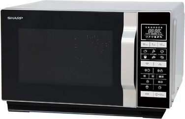 Мікрохвильова піч Sharp R-860S 3-в-1 з грилем і конвекцією, 25 л, 900 Вт, нержавіюча сталь, програмне управління, розморожування за вагою та часом