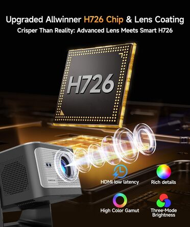 Magcubic Mini Beamer 4K/8K Android 14: Портативний проектор 1080P, 600 ANSI, WiFi 6, Bluetooth 5.4, Автофокус, 180° поворот, 12W динамік для дому та вулиці (HY350 Max)