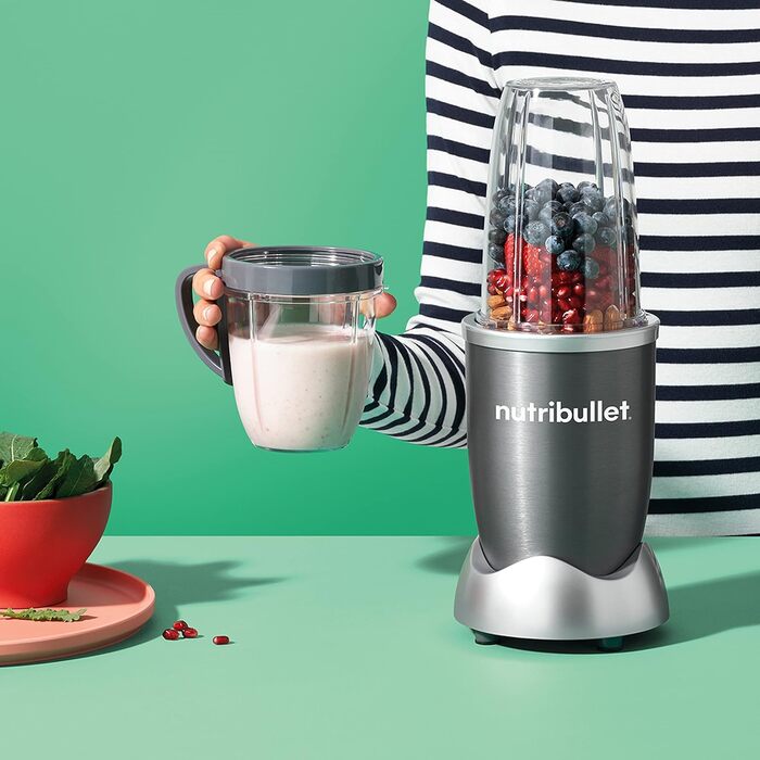 Електричний блендер Nutribullet Original 600 Вт, міні-смузі міксер, подрібнювач, легке очищення, компактний NB603DG