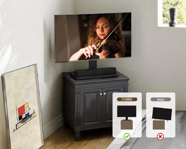 Підставка для телевізора FITUEYES 27-55'' LCD LED OLED Plasma, регульована висота, VESA 400x400 мм, до 40 кг, для плоских і вигнутих екранів