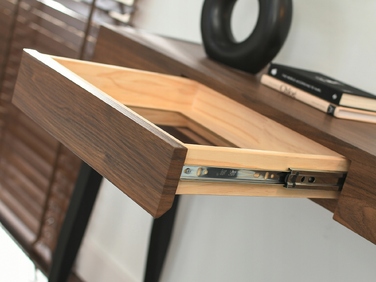 Консольний столик Mebel-Partner, чорний / напівглянцевий горіх, 105 x 75 x 35 см
