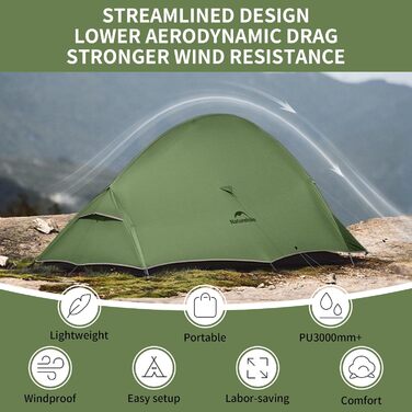 Двомісний намет Naturehike Cloud Up Pro – легкий, водонепроникний, вітростійкий купольний намет для кемпінгу, туризму та подорожей