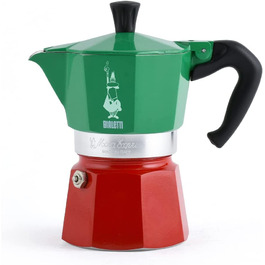 Bialetti Moka Express кавоварка для плити, 6 чашок, алюміній, срібляста, італійська гейзерна кавоварка