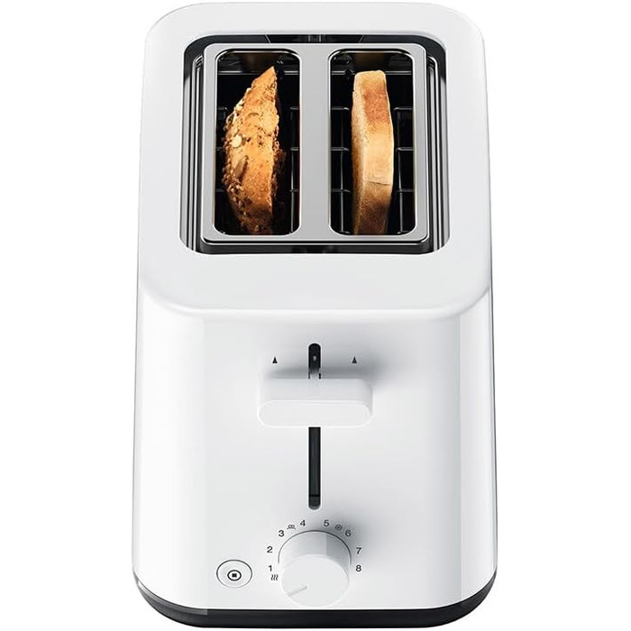 Тостер Braun Breakfast 1 HT1010WH Білий: 2 слоти, 8 режимів, підігрів булок, пластик, 900 Вт