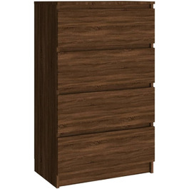 Комод vidaXL з 4 шухлядами, бетонно-сірий, 60x35x98,5 см, сучасний, деревостружкова плита, для вітальні, з великим місцем для зберігання