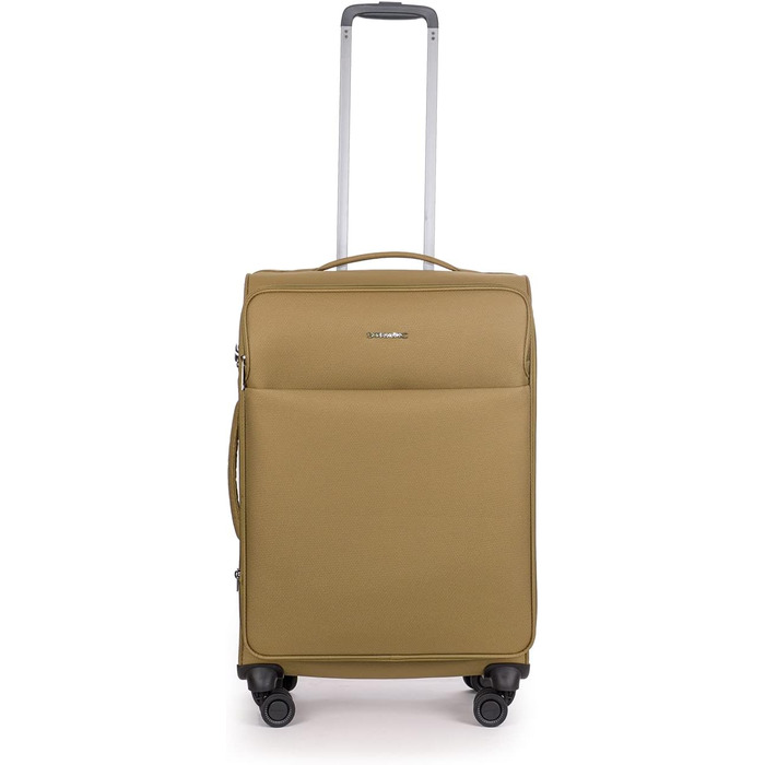 Валіза Stratic Light+ м'яка, розширювана, 4 колеса, TSA замок, ручна поклажа, хакі