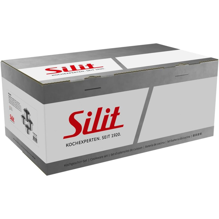 Набір каструль Silit Alicante, 4 шт, нержавіюча сталь, з скляними кришками, для індукції, без покриття, підходить для духовки