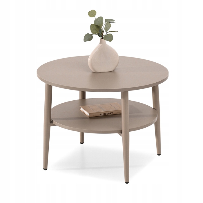 Журнальний стіл Mebel-Partner круглий, 60 x 60 x 45 см, відтінки бежевого