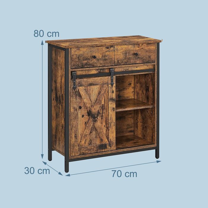 Тумбочка Relaxdays E1-MDF 80x70x30 см