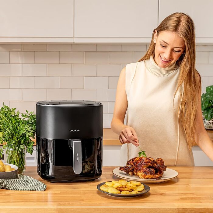 Аерофритюрниця Cecotec Cecofry Fantastik 6500, 6,5 л, 1700 Вт, без олії, 12 програм, сенсорне керування, регулювання температури 80-200°C, захист від перегріву