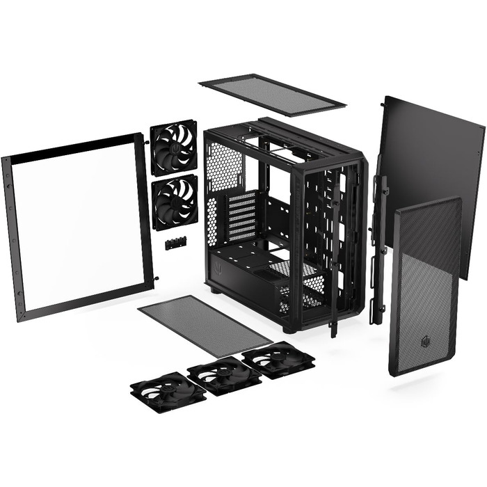 Комп'ютерний корпус ENDORFY Arx 700 Air ATX, 5x140 мм вентиляторів, підтримка двох радіаторів до 360 мм, сітчасті верх і перед, висока сумісність компонентів, EY2A012