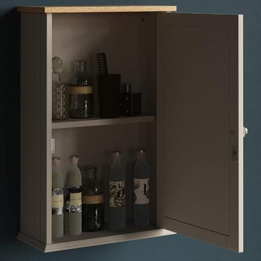 Шафа для ванної Bath Vida, середньої та високої висоти, МДФ, сіра, 1 дверцята