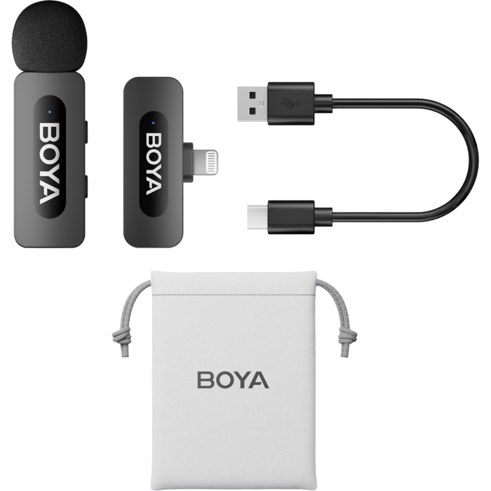 Бездротовий петличний мікрофон BOYA BY-V1 Lightning Black
