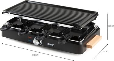 Ракелетниця-гриль DOMO DO9147G 'Just us' 600W для 8 осіб зі знімною пластиною