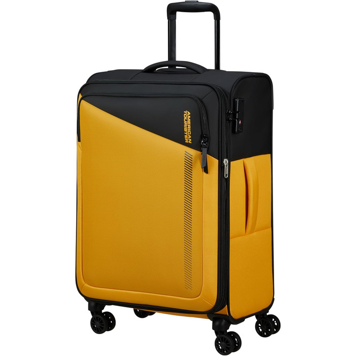 Валіза American Tourister Daring Dash Spinner M, розширювана, 67/75 л, 66.5 см, чорна/жовта