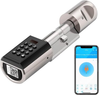 Електронний дверний циліндр WELOCK PBL41 з кодовим замком, Bluetooth, додатком, IP65, для дверей 50-100 мм