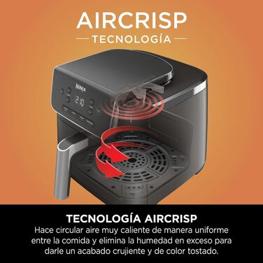 Фритюрниця гарячого повітря Ninja PRO 4,7 л, цифрова, 4-в-1, антипригарна, чорна, для 1-2 порцій, модель AF140EU