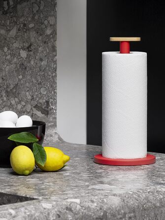 Тримач для паперових рушників Alessi Mattina BG05 R, сталь з епоксидним покриттям та бамбуком, червоний
