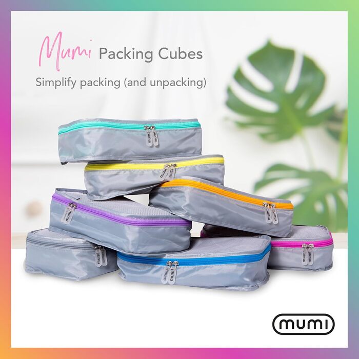 Набір органайзерів для подорожей MUMI Packing Cubes, 5 шт. для валізи та дорожніх сумок, сірий колір