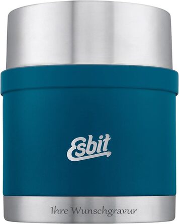 Термос для їжі Esbit Sculptor з гравіюванням, нержавіюча сталь, BPA-free, чорний/сріблястий, 500/750/1000 мл, для гарячих і холодних страв, супів та салатів
