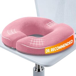 Ергономічна подушка для сидіння Benazcap у формі пончика з ефектом пам'яті (Memory Foam) для офісу та авто, рожева