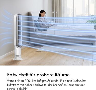Вентилятор без лопатей Dyson Cool AM07: Потужний, тихий, з пультом, 10 швидкостей, поворот 70° для великих приміщень